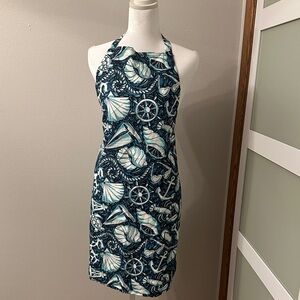 Vera Bradley Teal and White Seashell Apron